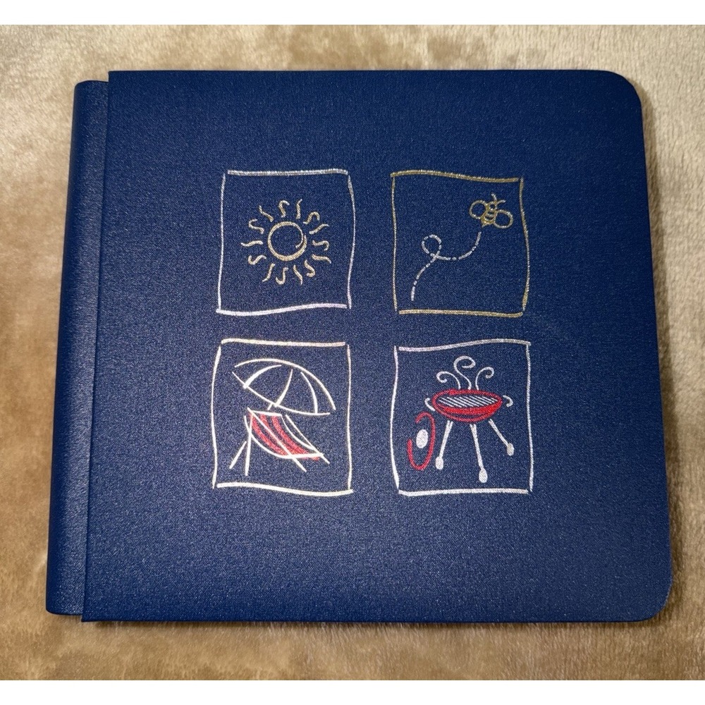 New Creative Memories Scrapbook Album Summer 7x7 Blue Includes Page Grill Chair